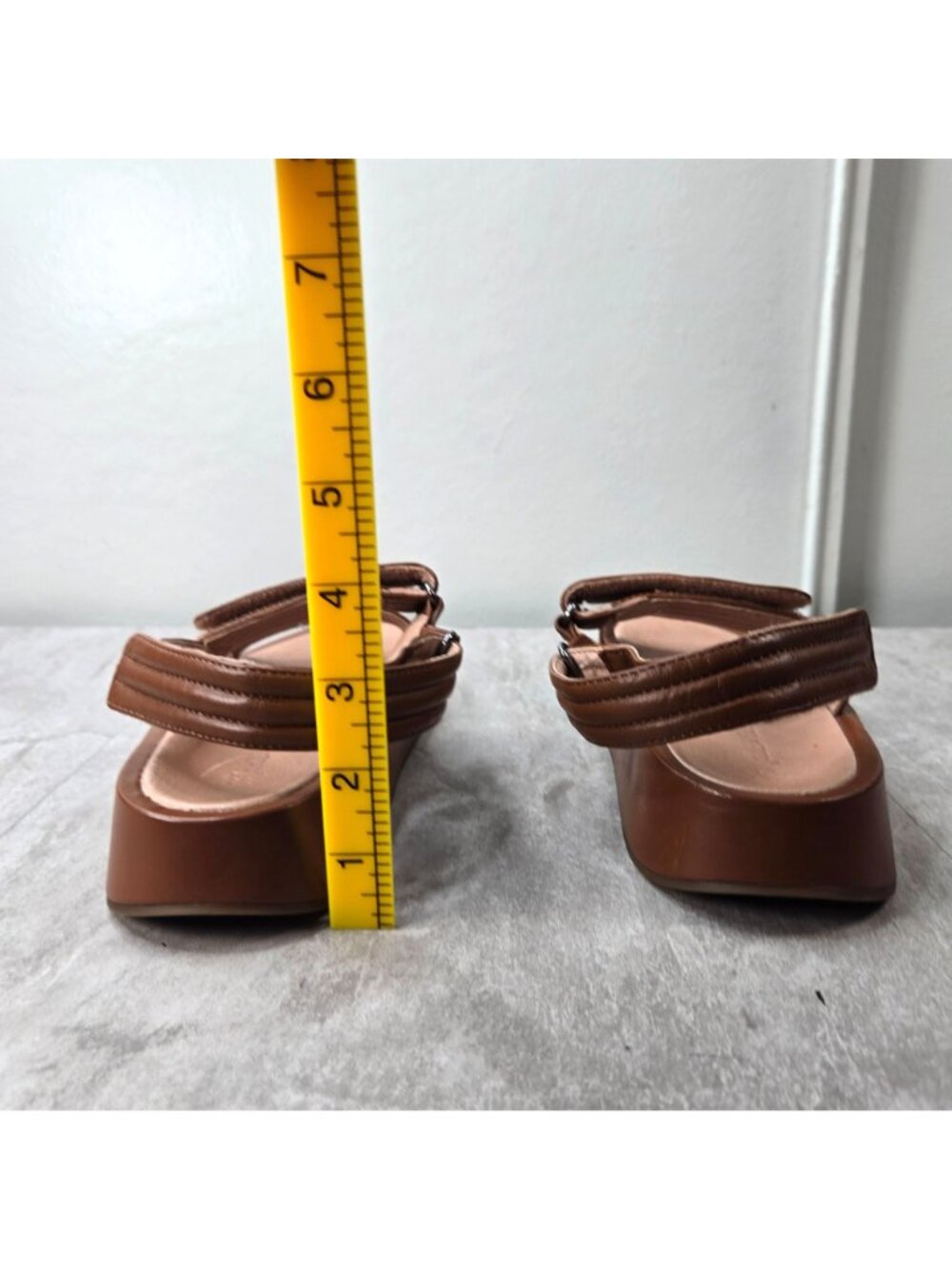Madewell Platform Sandals 6 Brown Quilted Leather Minimalist Bohemian Fisherman - Picture 5 of 12